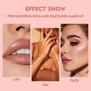 PRIVATE LABEL, 100pcs Wholesale Luxury PREMIUM Quality Vegan, Cruelty Free Face and Body Sparkling Skin Waterproof Dazzling Pearl Liquid Glow Highlighter 8 Shades