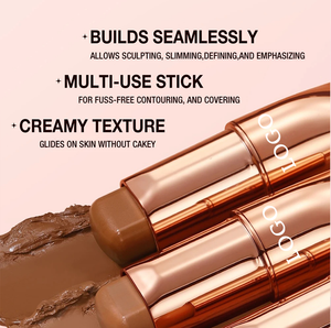 PRIVATE LABEL, 10,000 pcs Wholesale Luxury PREMIUM Quality Vegan, Cruelty Free, Rose Gold Luxurious Concealer Highlight Bronzer Contour Stick for Enhanced Face Contouring 4 Shades