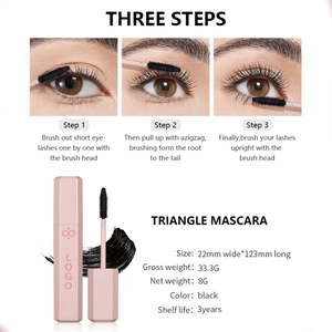 PRIVATE LABEL, 100pcs Wholesale Luxury PREMIUM Quality Vegan, Cruelty Free, Custom Pink Irregular Shape Mascara, Lightweight, Waterproof, Sweatproof, Volumizing, Waterproof Mascara, 3D Curl Mascara.