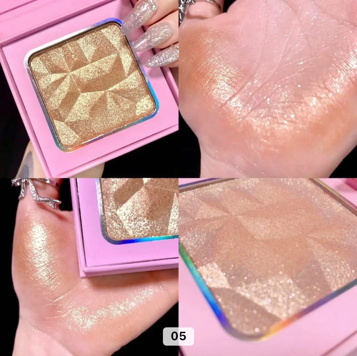 PRIVATE LABEL, Wholesale Luxury PREMIUM quality Pink Pigmented Powder Highlighter/ Bronzer Palette. Comes in 6 Colours (Free Shipping)