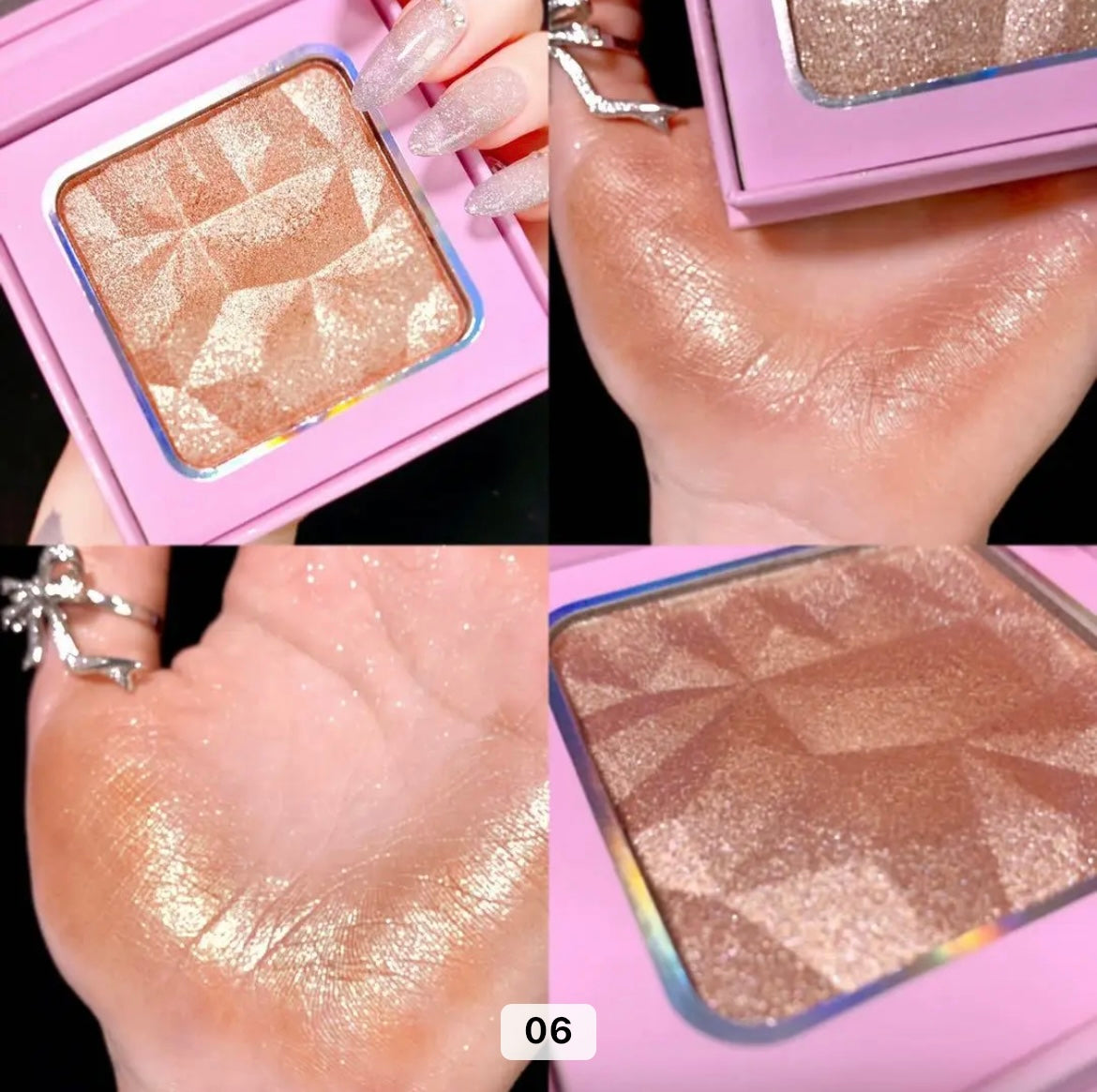 PRIVATE LABEL, Wholesale Luxury PREMIUM quality Pink Pigmented Powder Highlighter/ Bronzer Palette. Comes in 6 Colours (Free Shipping)