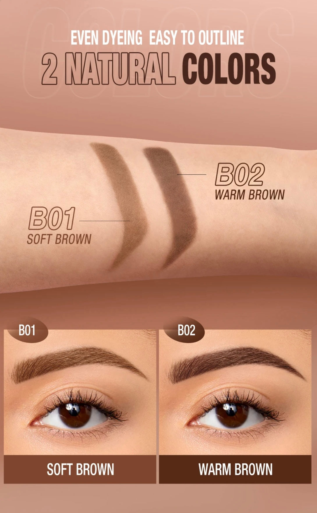 PRIVATE LABEL, 10,000 pcs Wholesale Luxury PREMIUM Quality Vegan, Cruelty Free 
Rose Gold Long Lasting Eyebrow Gel, Semi-Permanent Eyebrow Tattooing Enhancer 2 Shades