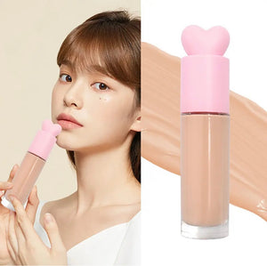 PRIVATE LABEL, 100 pcs Wholesale Luxury PREMIUM Quality Vegan, Cruelty Free 
Custom Cute Pink Heart Shaped Full Waterproof Coverage Long Lasting Matte SPF20 Liquid Foundation 30 Shades