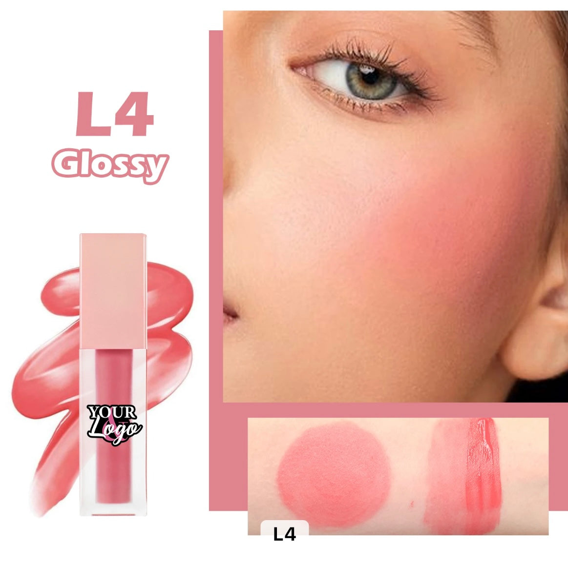 PRIVATE LABEL, 100pcs Wholesale Luxury PREMIUM Quality Vegan, Cruelty Free Pink Tube Long Lasting Glossy & Matte Creamy Liquid Blush 8 Shades