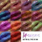 PRIVATE LABEL, 100 pcs Wholesale Luxury PREMIUM Quality Vegan, Cruelty Free, 
Waterproof, Transfer-proof, Long Lasting, High Pigmented Mesmerizing Multi-chrome Glitter Chameleon Lipgloss 14 Shades