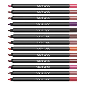 PRIVATE LABEL, 100pcs Wholesale Luxury PREMIUM Quality Vegan, Cruelty Free Custom your Logo Long Lasting Waterproof Professional Creamy Lip Liner 12 Shades