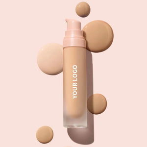 PRIVATE LABEL, Wholesale 100 Pcs Luxury PREMIUM Quality Vegan, Cruelty Free White Pump Bottle Matte Cream Foundation 30ml Full Coverage Makeup Base, Long Lasting Waterproof Concealer, Custom Liquid Foundation 18 Shades