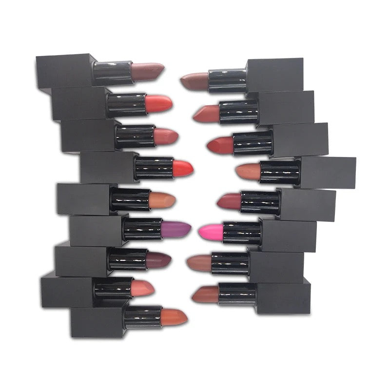 PRIVATE LABEL Wholesale Waterproof ,PREMIUM Quality, Vegan, Cruelty Free 
Custom Waterproof Matte High Pigment Long Lasting Lipstick 21 Shades