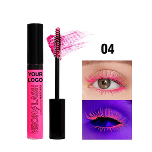 PRIVATE LABEL, 100pcs Wholesale Luxury PREMIUM Quality Vegan, Cruelty Free, Multicolor UV Neon Mascara, Cosmetic High Pigmented Shiny Eye Luminous Mascara, Quick Dry, Glow in the Dark Florescent Mascara. 6 Colors