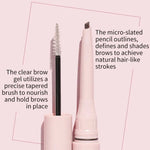 PRIVATE LABEL, Wholesale 100 pcs Luxury PREMIUM Quality, Retractable Makeup Pen 2-in-1 Brow Sculpting Lamination Gel and Tint Pencil Duo, Natural Brow Pencil with Brow Gel