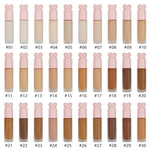 PRIVATE LABEL, 100 pcs Wholesale Luxury PREMIUM Quality Vegan, Cruelty Free 
Custom Cute Pink Heart Shaped Full Waterproof Coverage Long Lasting Matte SPF20 Liquid Foundation 30 Shades