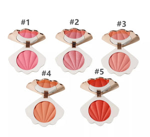 PRIVATE LABEL, 100 pcs Wholesale Luxury PREMIUM Quality Vegan, Cruelty Free, 
Custom Cute Pink/White and Gold Shell Cream Blusher, Single Compact Powder Blush. 5 Shades