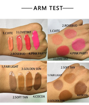 PRIVATE LABEL, Wholesale 100 Pcs Luxury PREMIUM Quality Vegan, Cruelty Free Custom Pink Beauty Wand Waterproof Matte High Pigmented Liquid Cheek Blush/ Contour Bronzer 8 Shades