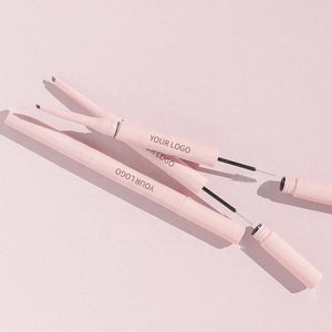 PRIVATE LABEL, Wholesale 100 pcs Luxury PREMIUM Quality, Retractable Makeup Pen 2-in-1 Brow Sculpting Lamination Gel and Tint Pencil Duo, Natural Brow Pencil with Brow Gel