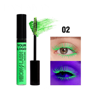 PRIVATE LABEL, 100pcs Wholesale Luxury PREMIUM Quality Vegan, Cruelty Free, Multicolor UV Neon Mascara, Cosmetic High Pigmented Shiny Eye Luminous Mascara, Quick Dry, Glow in the Dark Florescent Mascara. 6 Colors