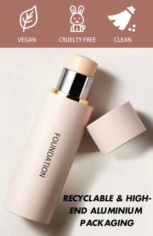 PRIVATE LABEL, 100pcs Wholesale Luxury PREMIUM Quality Vegan, Cruelty Free Waterproof Full Coverage Concealer Stick Silky Foundation in Silver/ Pink Aluminum Can