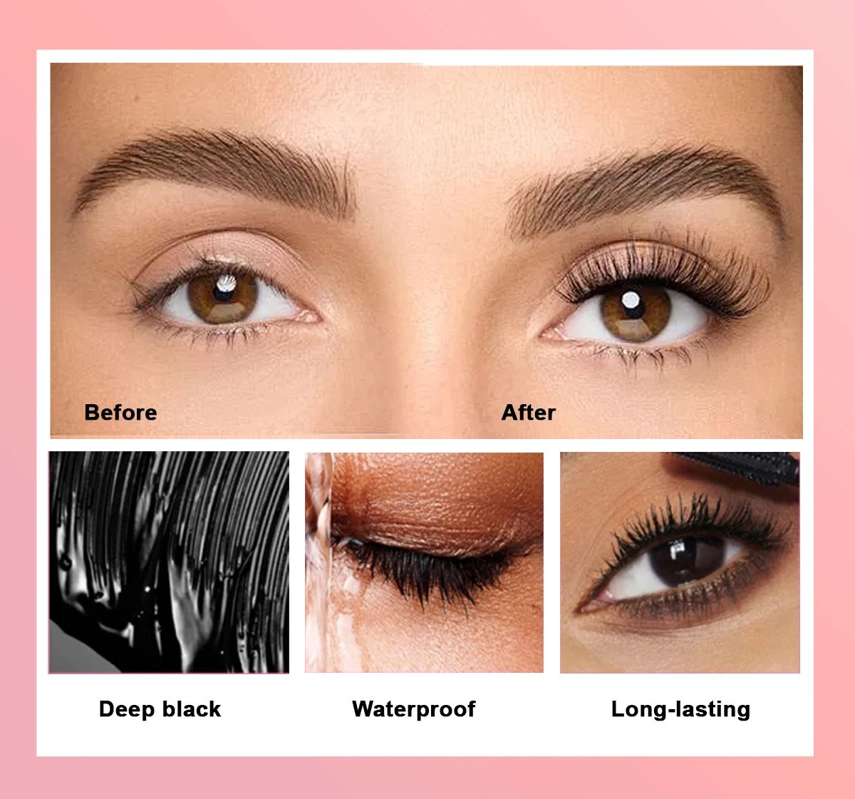 PRIVATE LABEL, Wholesale Luxury PREMIUM Quality, Vegan, Cruelty Free, Makeup Wholesale Lash Growth Serum Infused Mascara , Keratin 4D Fibre, Waterproof Long Lasting, Lengthening/ Volumizing Adjustable Mascara for Eyelash Growth 6ml