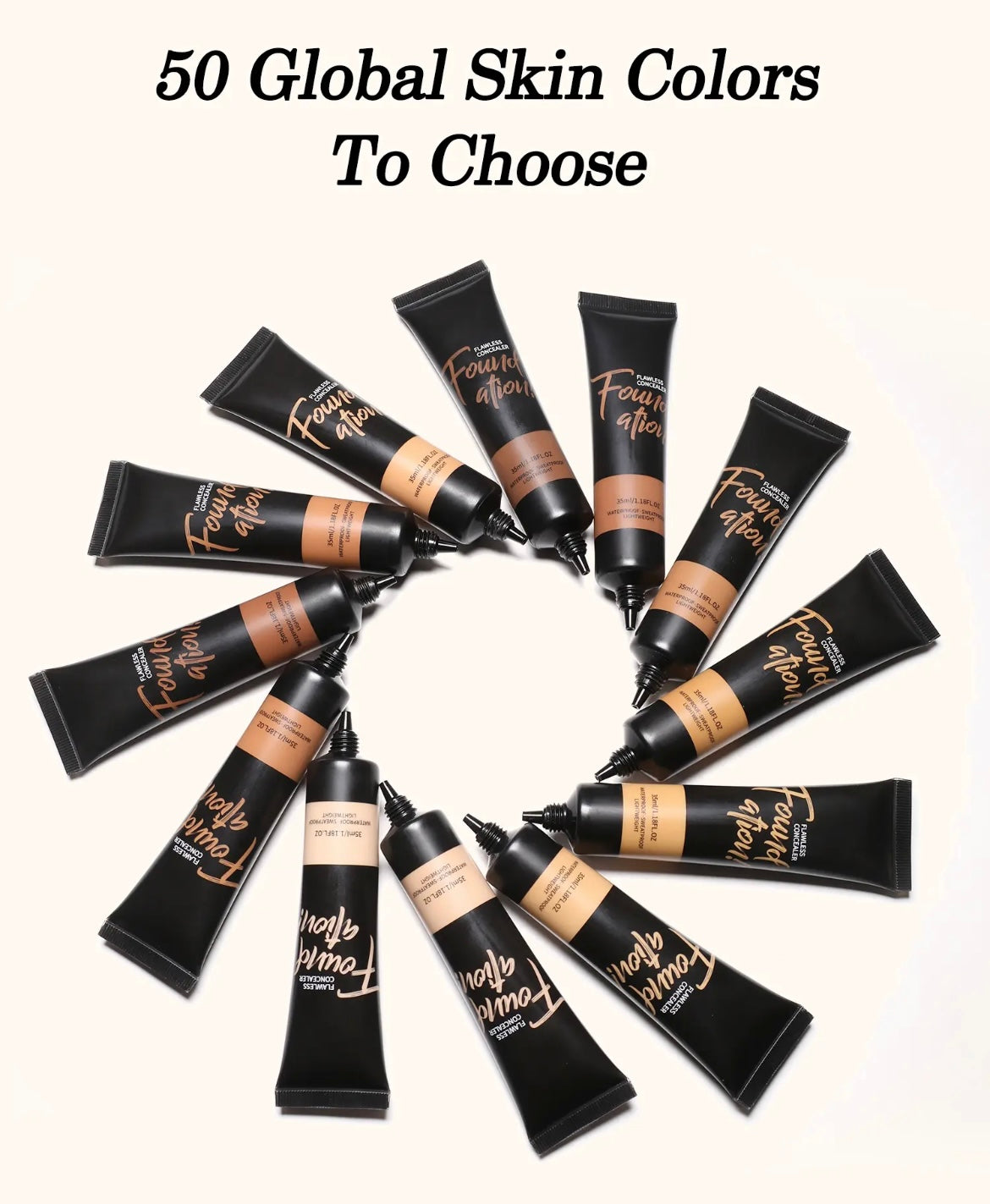 PRIVATE LABEL, 300pcs Wholesale Luxury PREMIUM Quality Hose Stick Concealer Natural Waterproof Flawless Liquid Foundation