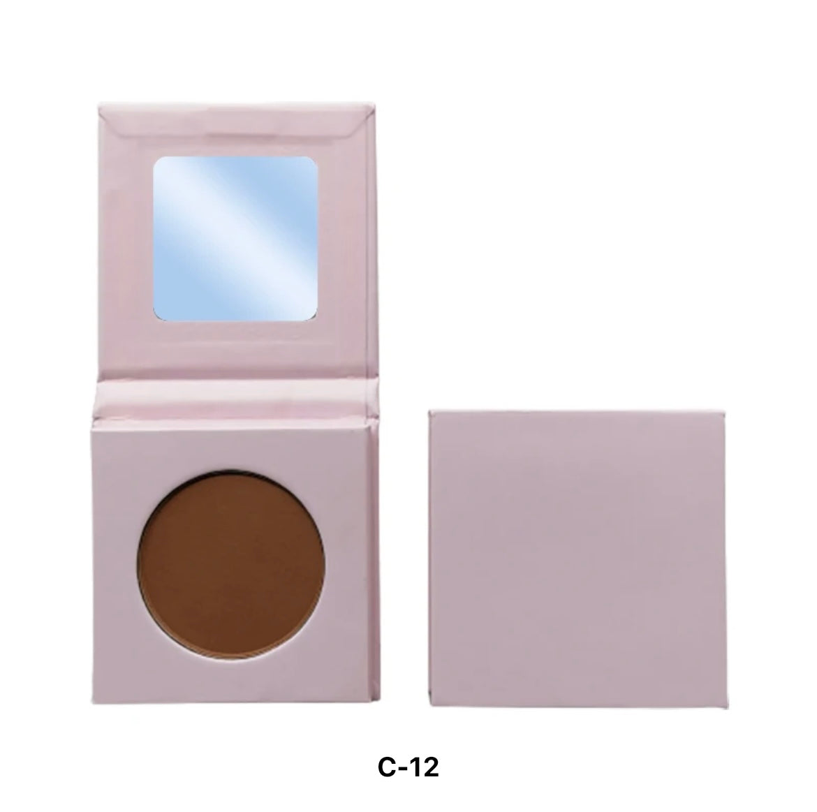 PRIVATE LABEL, 100pcs Wholesale Luxury PREMIUM Quality Vegan, Cruelty Free Custom Cute Pink Square Inner Round Pressed Powder High Pigmented Single Blush/ Contour Bronzer Palette 20 Shades