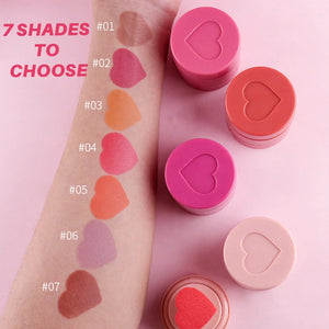 PRIVATE LABEL, 100 sets Wholesale Luxury PREMIUM Quality Vegan, Cruelty Free Bouncy Liquid Cushion Blusher, Pink Heart Shaped Cheek Blush Stamp 4 Shades