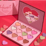 PRIVATE LABEL, 100pcs Wholesale Luxury PREMIUM Quality Vegan, Cute Pink High Pigmented Heart Palette with Mirror. 12 Shades.