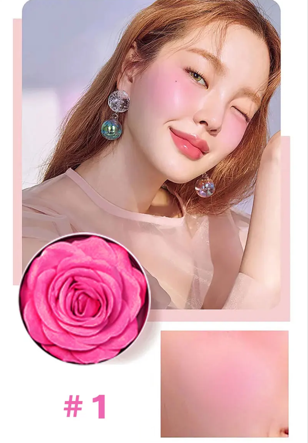 PRIVATE LABEL, 100pcs Wholesale Luxury PREMIUM Quality Vegan, Cruelty Free, 
Waterproof, Long Lasting 3D Blush Rose, Cheek Tint Flower Blush Powder 4 Shades