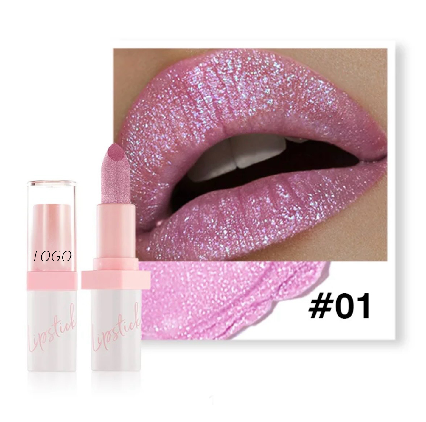 PRIVATE LABEL, 100pcs Wholesale Luxury PREMIUM Quality Vegan, Cruelty Free 24 Hour Long Lasting Matte Shiny Lipstick, Glitter Shimmer Metallic Lipstick