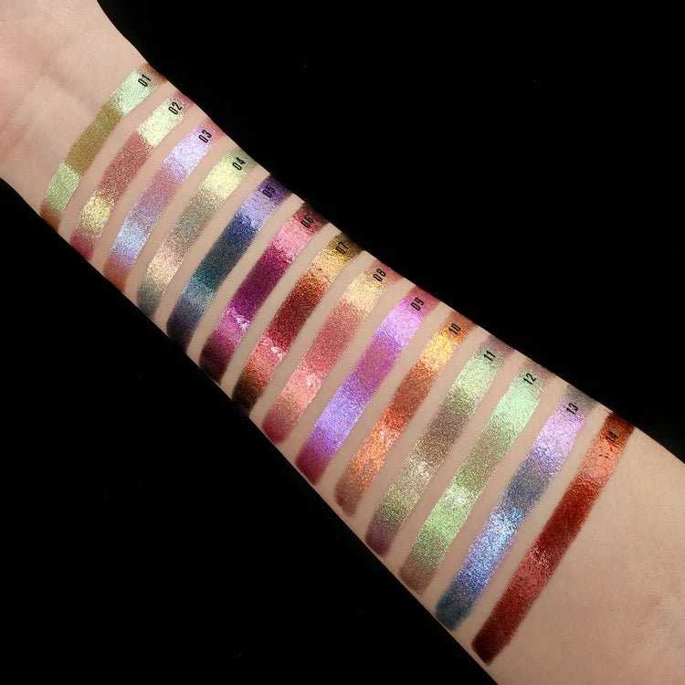 PRIVATE LABEL, 100 pcs Wholesale Luxury PREMIUM Quality Vegan, Cruelty Free, 
Waterproof, Transfer-proof, Long Lasting, High Pigmented Mesmerizing Multi-chrome Glitter Chameleon Lipgloss 14 Shades