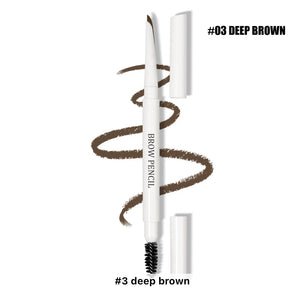 PRIVATE LABEL, 100pcs Wholesale Luxury PREMIUM Quality Vegan, Waterproof 24hr High Pigmented Precision Eye Brow Pencil with Spoolie, 2-in-1 Natural Hair-Like Stroke Brow Pencil