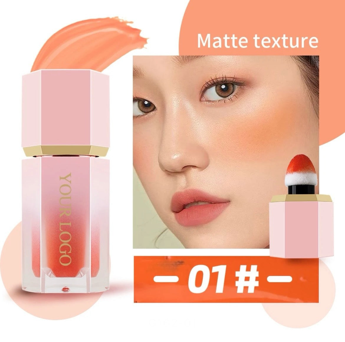 PRIVATE LABEL, 100pcs Wholesale Luxury PREMIUM Quality Waterproof Long Lasting Dual Use Liquid Blush (Free Shipping)