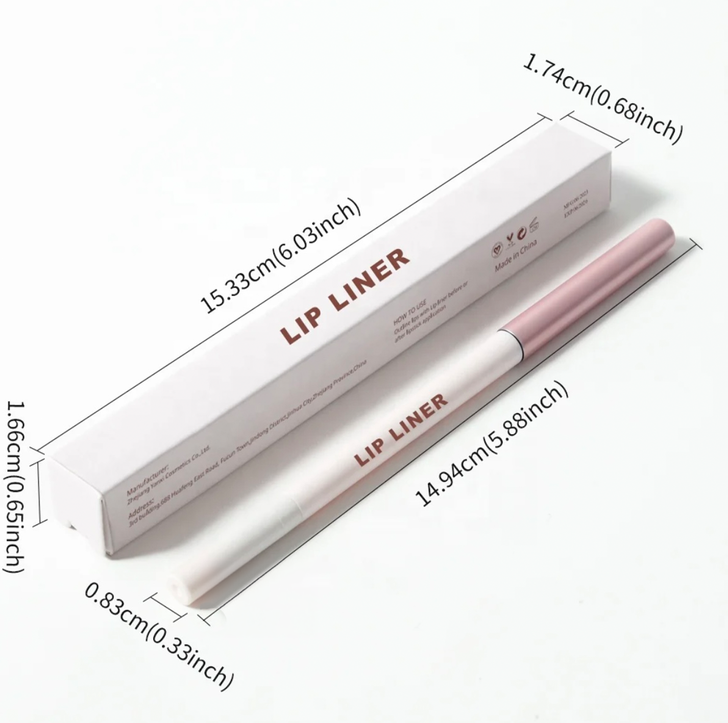 PRIVATE LABEL, 100pcs Wholesale Luxury PREMIUM Quality Vegan, Cruelty Waterproof White Retractable Creamy Lip Liner with Brush and Sharpener High Pigmented Lipliner Pencil