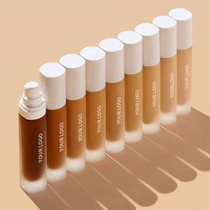 PRIVATE LABEL, Wholesale 100 Pcs Luxury PREMIUM Quality Vegan, Cruelty Free White Pump Bottle Matte Cream Foundation 30ml Full Coverage Makeup Base, Long Lasting Waterproof Concealer, Custom Liquid Foundation 18 Shades