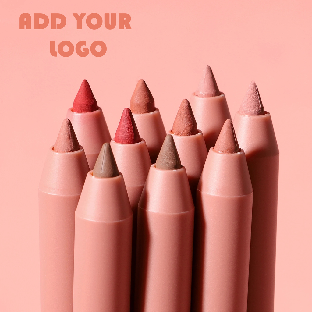 PRIVATE LABEL, 100pcs Wholesale Luxury PREMIUM Quality Vegan, Cruelty Free, Waterproof Lip Liner Pencil, Long Lasting Lip Marker, Luxury Twist up Sharpener High Pigmented Lipliner. 8 Shades