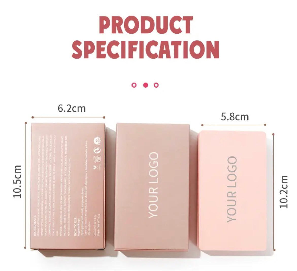 PRIVATE LABEL, 100pcs Wholesale Luxury PREMIUM Quality Vegan, Cruelty Free Long Lasting Cheek Lip Bronzer, Creamy Blush Palette, 2-in-1 Cream and Powder Blush Duo