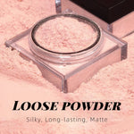 PRIVATE LABEL, Wholesale Luxury PREMIUM Quality Pre-Filled Custom Waterproof Face Oil Control Loose Powder Pink Purple Neutral Matte Shimmer Loose Setting Powders