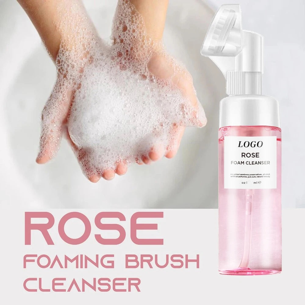 PRIVATE LABEL, Wholesale Luxury PREMIUM Quality Pre-Filled 200 Pcs Korean Vegan Amino Acid Cleansing Mousse Remove Makeup Moisturizing Face Wash Rose Foaming Facial Cleanser