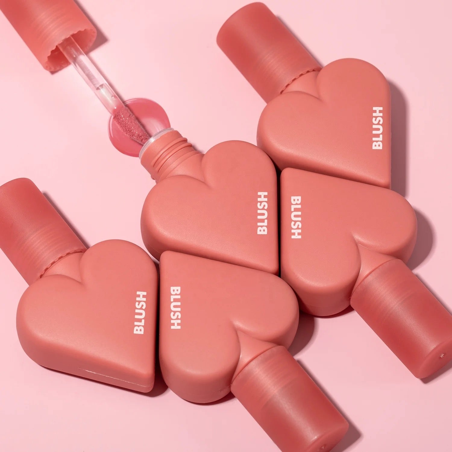 PRIVATE LABEL, 100pcs Wholesale Luxury PREMIUM Quality Vegan, Cruelty Free Face Makeup Heart Shaped Lip Eye Cheek Liquid Blush, Long Lasting High Pigmented Blush Tint