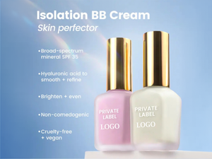 PRIVATE LABEL, Wholesale Luxury PREMIUM Quality Vegan, Cruelty Free Custom Ultra Luxury SPF 35 Isolation BB Cream Skin Perfecting Waterproof Color Corrector Foundation, Hyaluronic Acid Primer Base Makeup, Matte Lightweight Organic Liquid Color Correctors