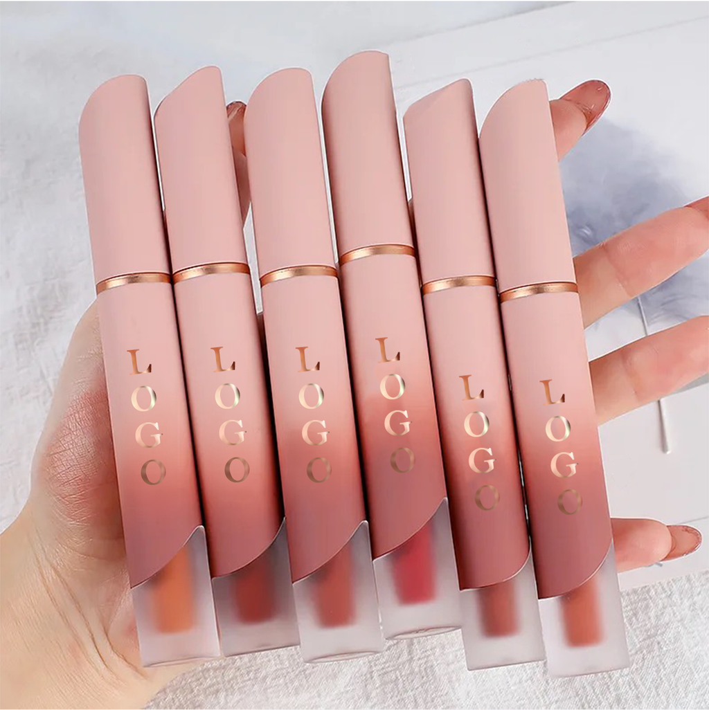 PRIVATE LABEL, 100pcs Wholesale Luxury PREMIUM Quality Vegan, Cruelty Free, 
Custom Pink and Rose Gold Packaging Lip Glaze, Velvet Matte Liquid Lipstick, Long Lasting Waterproof Rouge à Lèvres Liquide. 6 Shades