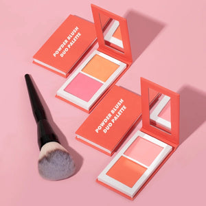 PRIVATE LABEL, 100pcs Wholesale Luxury PREMIUM Quality Vegan, Cruelty Free 2-in-1 Cheek Blush Pressed Powder Pan Pink Talc Free Blusher Palette Glow Duo