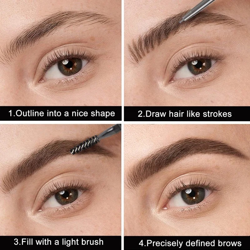 PRIVATE LABEL, 100pcs Wholesale Luxury PREMIUM Quality Vegan, Cruelty Free 
Gold Eyebrow Liner With Brush, Ultra Thin Waterproof Cream Brow Pencil 4 Shades