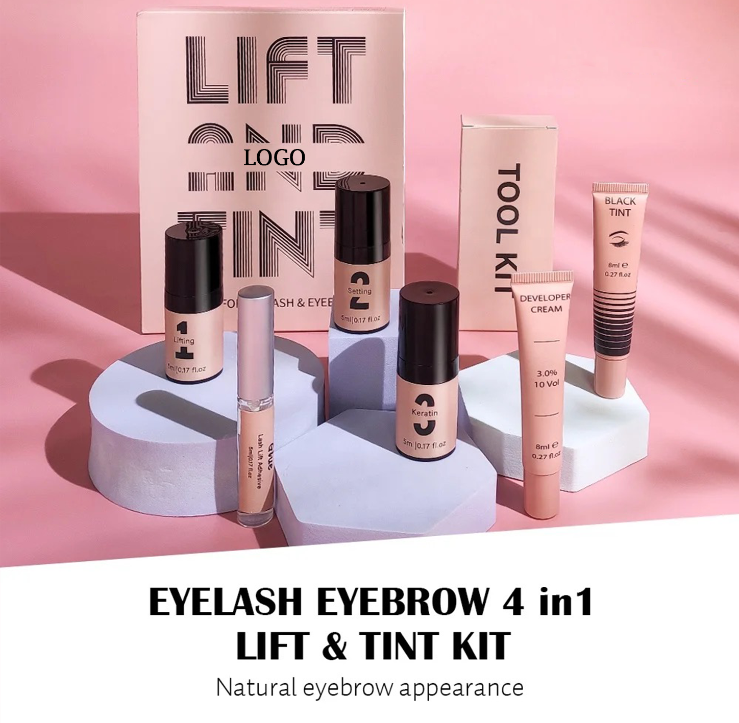 PRIVATE LABEL, 100 kits Wholesale Luxury PREMIUM Quality Vegan, Cruelty Free, 
Lash and Brow Lift and Tint Professional DIY Eyelash Lift and Dye Kit, Eyelash Lifting and Curling 4-in-1 Brow Lamination and Tint Kit