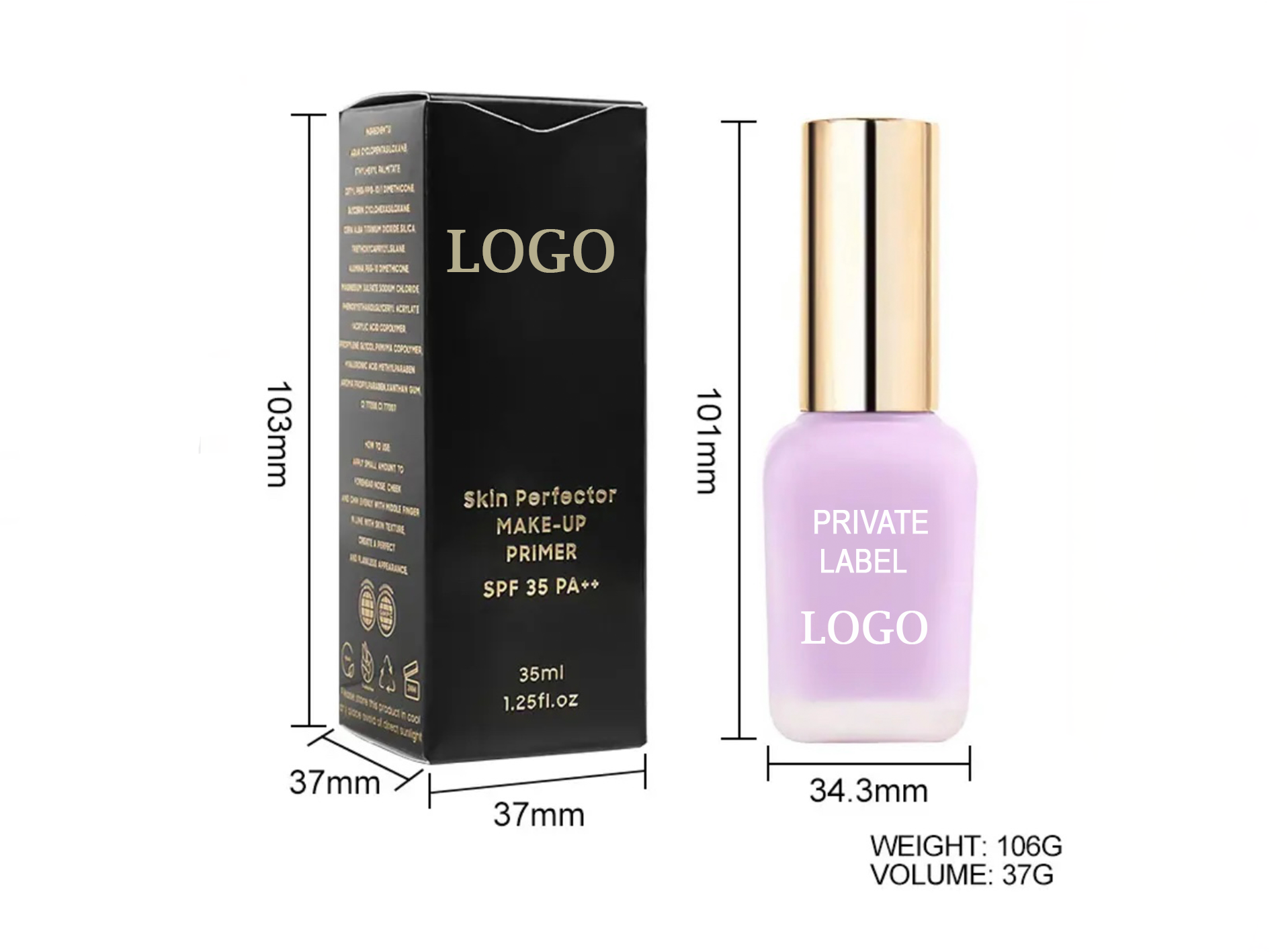 PRIVATE LABEL, Wholesale Luxury PREMIUM Quality Vegan, Cruelty Free Custom Ultra Luxury SPF 35 Isolation BB Cream Skin Perfecting Waterproof Color Corrector Foundation, Hyaluronic Acid Primer Base Makeup, Matte Lightweight Organic Liquid Color Correctors