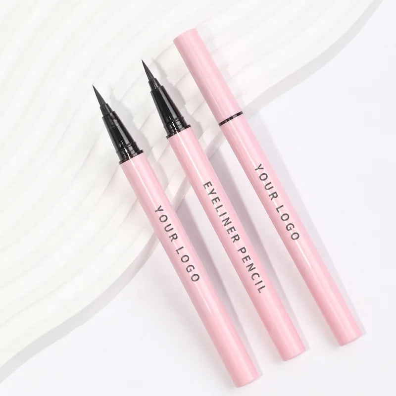 PRIVATE LABEL, 100pcs Wholesale Luxury PREMIUM Quality Vegan, Cruelty Free 
Pink Tube Thin Makeup Waterproof Magnetic Eyeliner Stencil Pencil Long Lasting Black Water Activated Liquid Eyeliner