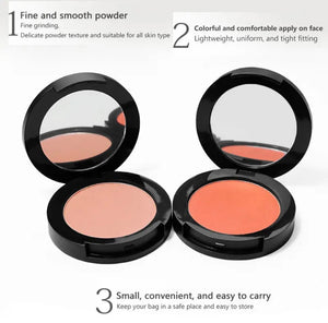 PRIVATE LABEL, 100pcs Wholesale Luxury PREMIUM Quality Vegan, Cruelty Free 
Custom Black Round Contour Blush Pressed Powder Palette Rosey Cheek Makeup Blusher 14 Shades