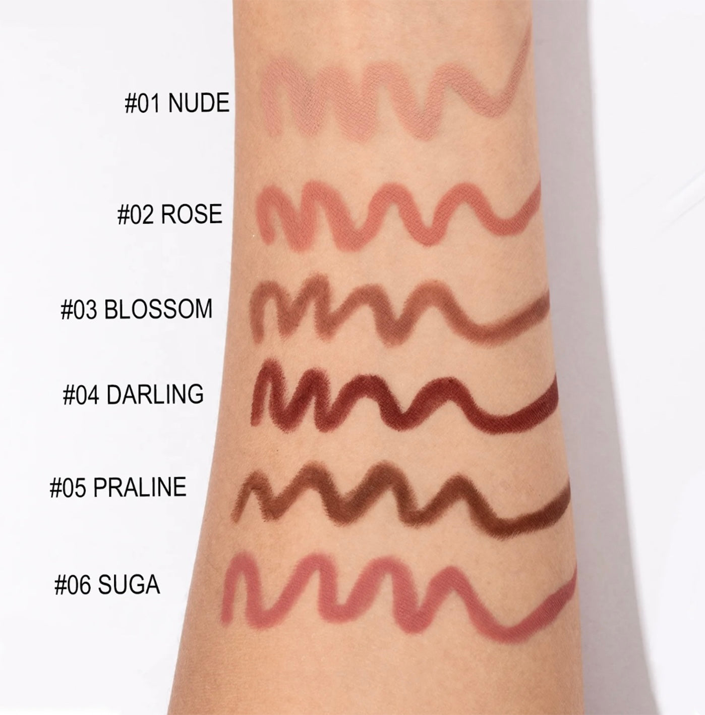 PRIVATE LABEL 100 Piece Wholesale Waterproof ,PREMIUM Quality, High Pigment Smooth Cream Lip Liner Pencils 6 Shades