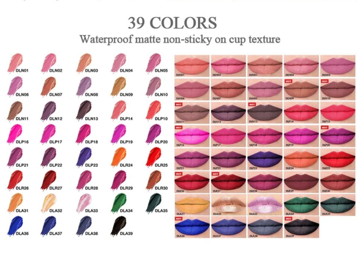 PRIVATE LABEL, Wholesale Luxury PREMIUM Quality Vegan, Cruelty Free Non-Sticky High-Shine Shimmer  Glossy Juicy Lipgloss/ Matte Liquid Lipstick Sheer Finish 6 pcs Lipgloss Lip Kit. 98 Shades