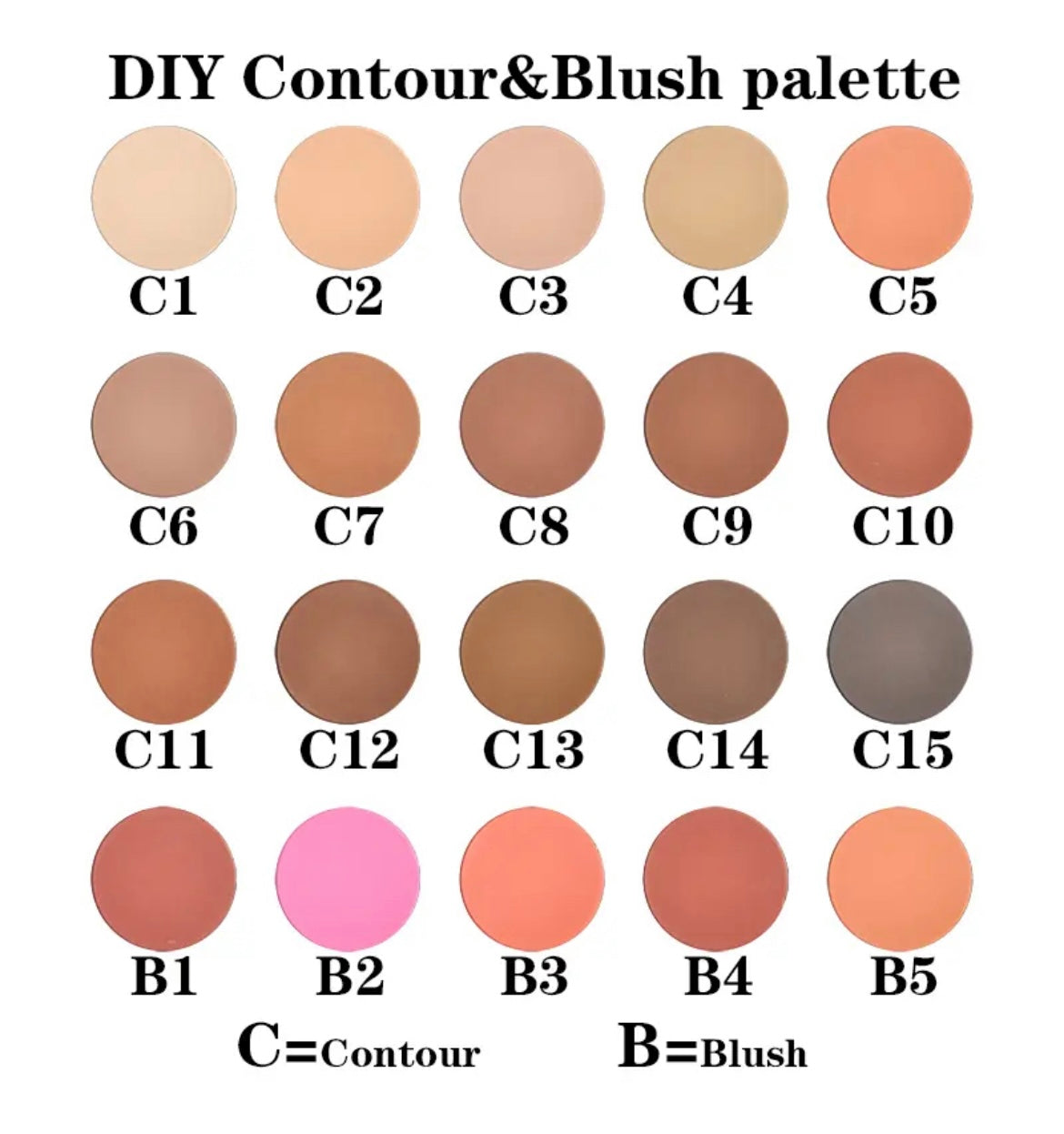 PRIVATE LABEL, 100pcs Wholesale Luxury PREMIUM Quality Vegan, Cruelty Free Custom Cute Pink Square Inner Round Pressed Powder High Pigmented Single Blush/ Contour Bronzer Palette 20 Shades