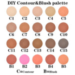 PRIVATE LABEL, 100pcs Wholesale Luxury PREMIUM Quality Vegan, Cruelty Free Custom Cute Pink Square Inner Round Pressed Powder High Pigmented Single Blush/ Contour Bronzer Palette 20 Shades