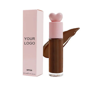 PRIVATE LABEL, 100 pcs Wholesale Luxury PREMIUM Quality Vegan, Cruelty Free 
Custom Cute Pink Heart Shaped Full Waterproof Coverage Long Lasting Matte SPF20 Liquid Foundation 30 Shades